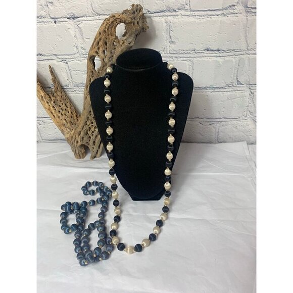 Vintage Satin Bead 30 Inch Necklaces - Picture 2 of 9